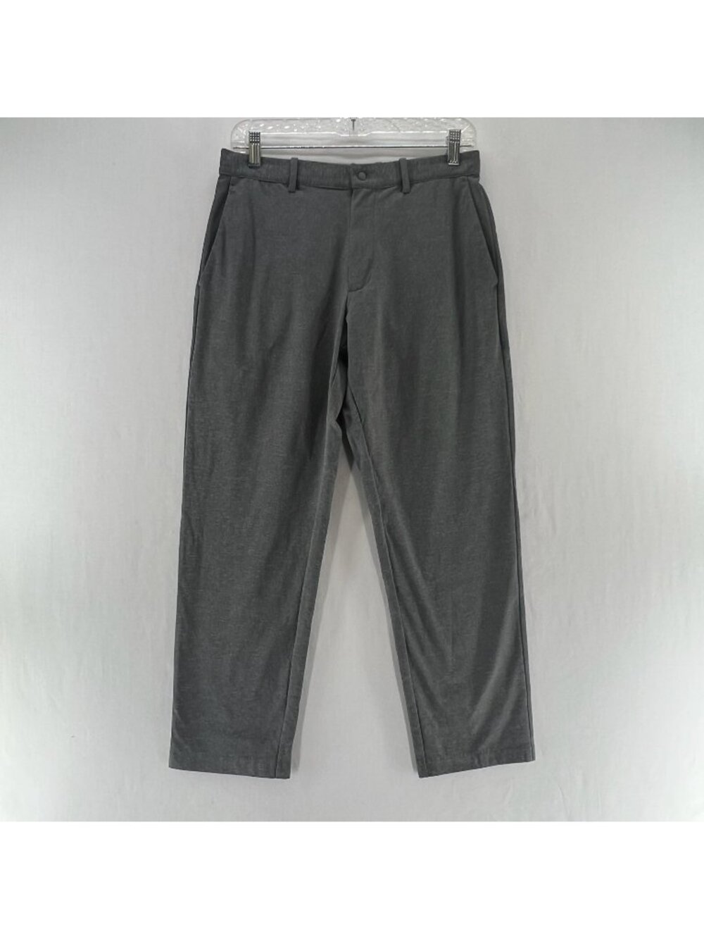Uniqlo Ultra Stretch Active Pants Men S Tapered Ankle Zipper Pocket Heather Gray